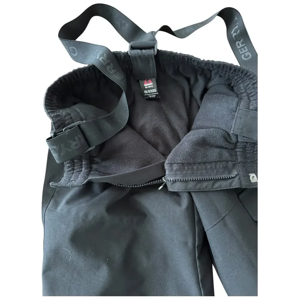 Gerry performance snow ski snowboard pants removable suspenders black 10-12